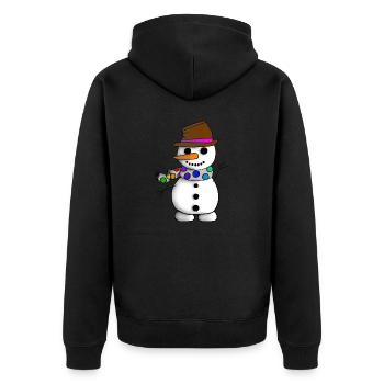 Frosty Style - Unisex Premium Bio Zip Hoodie - Schwarz - Hinten - Nico (187cm)