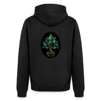Plante magique - Veste à capuche bio Premium Unisexe - noir - Dos - Nico (187cm)