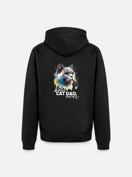 Best Cat Dad Ever - Unisex Premium Organic Zip Hoodie - black