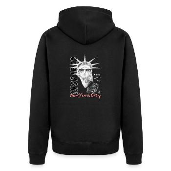 New York USA America Travel Tourist Patriot - Unisex Premium Organic Zip Hoodie - black - Back - Nico (187cm)