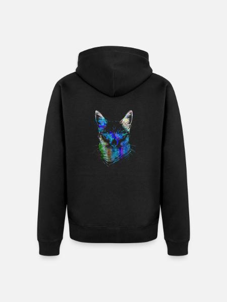 Bunte Katzen - Unisex Premium Bio Zip Hoodie - Schwarz