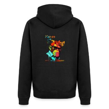 I'm so Funky. Keep your groove. Gorilla - Unisex Premium Organic Zip Hoodie - black - Back - Nico (187cm)