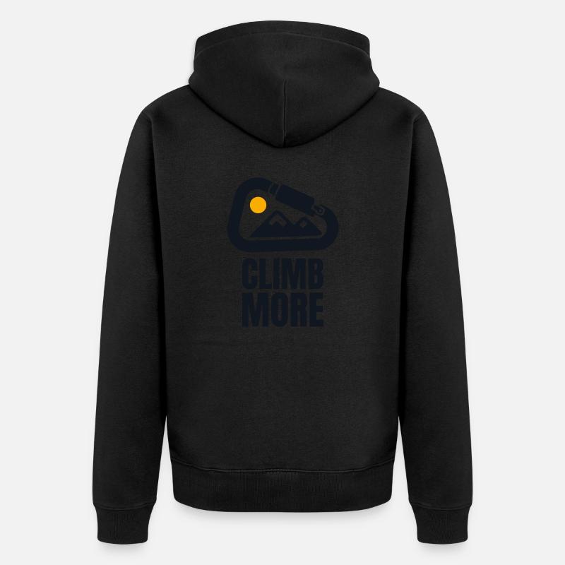 Grimpez plus - Cadeau de grimpeur - Veste à capuche bio Premium Unisexe - noir