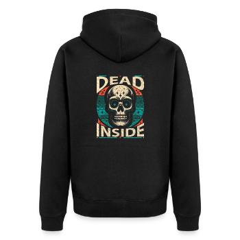 Dead Inside - Silence de l’âme - Veste à capuche bio Premium Unisexe - noir - Dos - Nico (187cm)