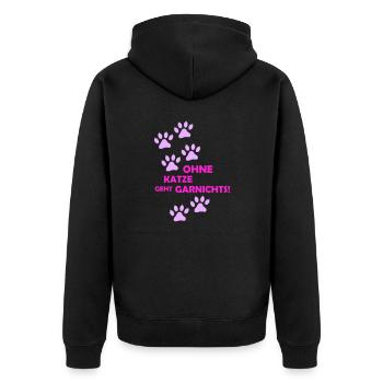 Rien ne fonctionne sans chat - Veste à capuche bio Premium Unisexe - noir - Dos - Nico (187cm)