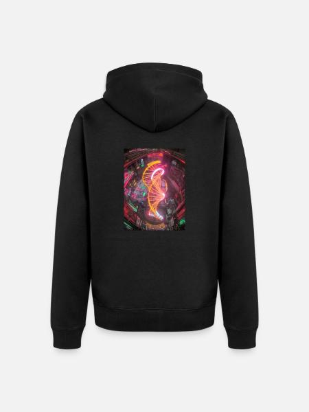 Neon-Stadt Neon City - Unisex Premium Organic Zip Hoodie - black