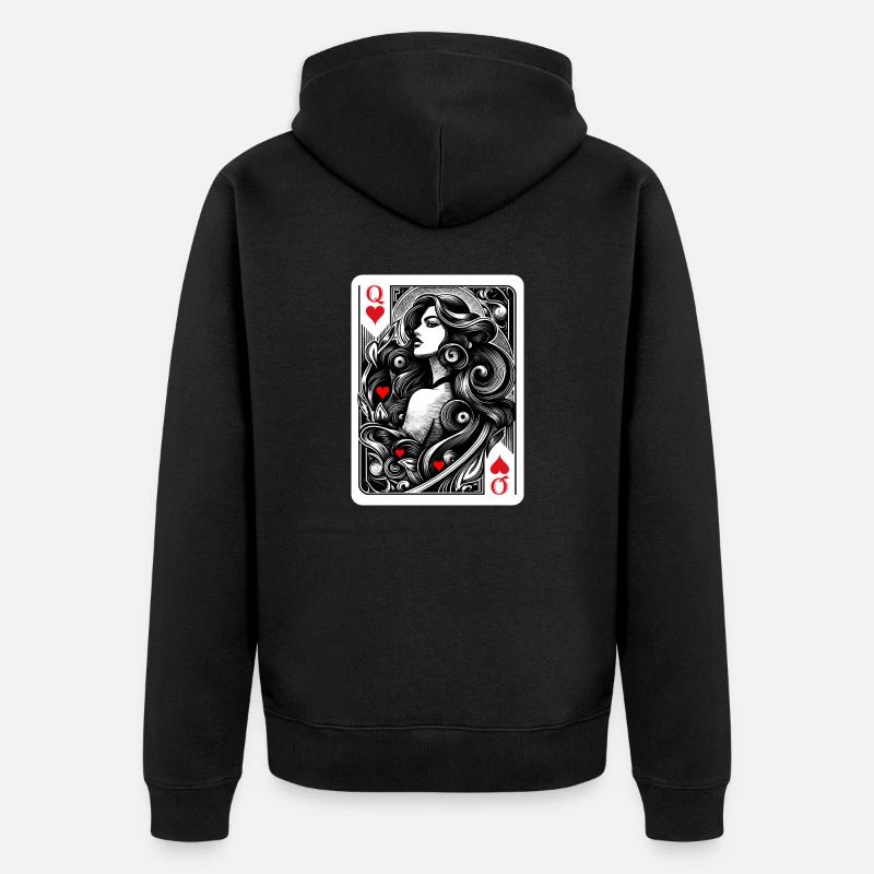 Dame de Cœur à vous l'honneur - Veste à capuche bio Premium Unisexe - noir