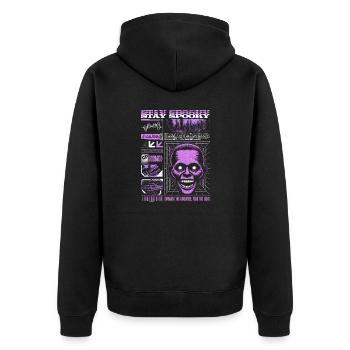 Stay Spooky Ghost White & Lilac Halloween Season - Unisex Premium Organic Zip Hoodie - black - Back - Nico (187cm)