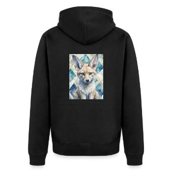 Colorful Elephant - Unisex Premium Organic Zip Hoodie - black - Back - Nico (187cm)