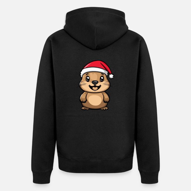 Noël du castor - Veste à capuche bio Premium Unisexe - noir