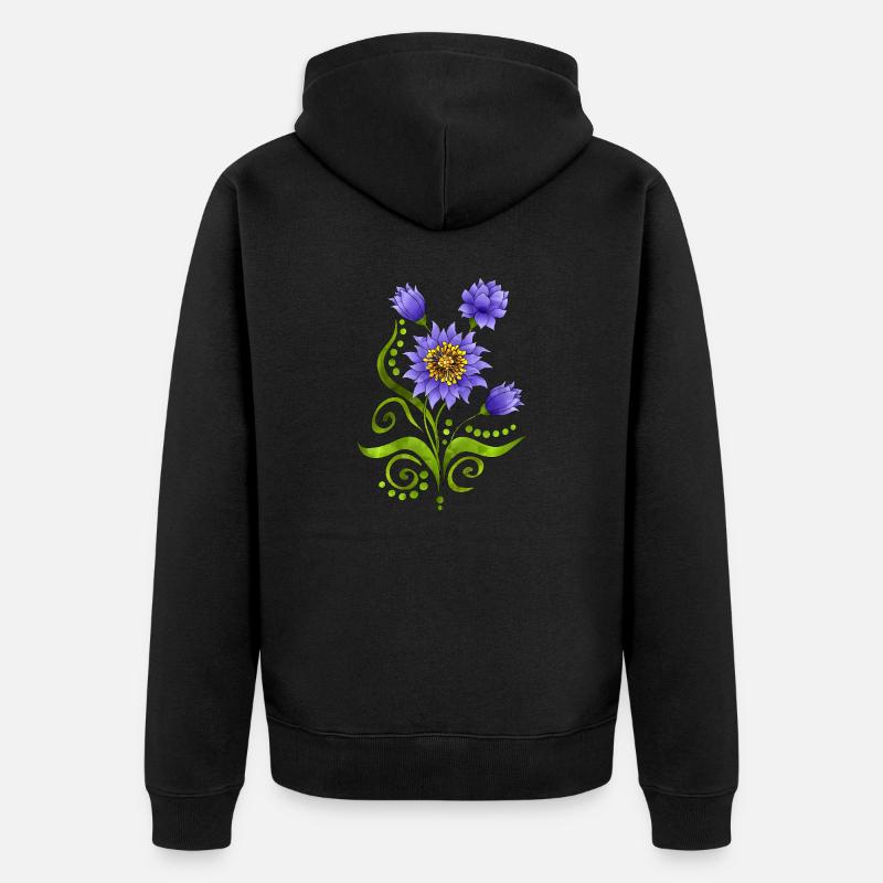 Fleur - Veste à capuche bio Premium Unisexe - noir