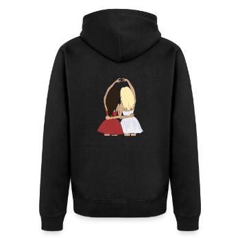 Beste Freundin - Unisex Premium Bio Zip Hoodie - Schwarz - Hinten - Nico (187cm)