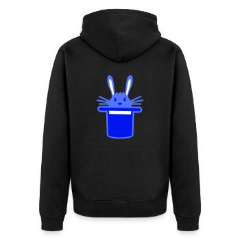 Hase Zylinder Hut Zauberer Kaninchen zaubern süß - Unisex Premium Bio Zip Hoodie - Schwarz - Hinten - Nico (187cm)