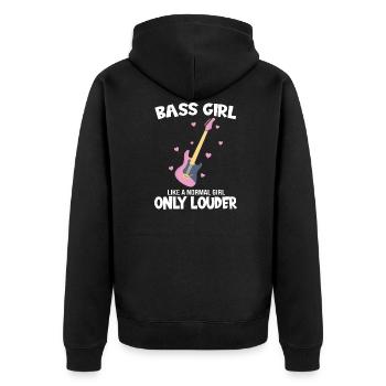 Basse fille basse guitare E-Guitariste Idée cadeau - Veste à capuche bio Premium Unisexe - noir - Dos - Nico (187cm)
