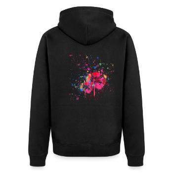 Blume,Pusteblume,bunt,aquarell,malerei,art - Unisex Premium Bio Zip Hoodie - Schwarz - Hinten - Nico (187cm)