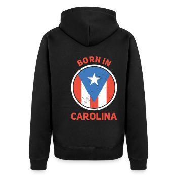 Carolina Puerto Rico - Unisex Premium Organic Zip Hoodie - black - Back - Nico (187cm)