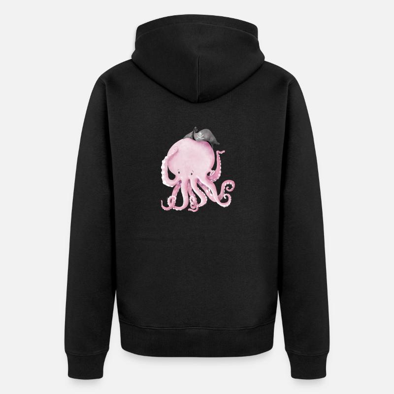 Capitaine Jack Octopus - Veste à capuche bio Premium Unisexe - noir