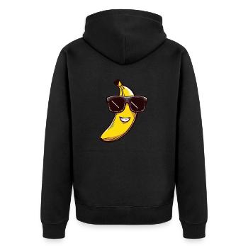 Cool banana with sunglasses - Funny design - Unisex Premium Organic Zip Hoodie - black - Back - Nico (187cm)
