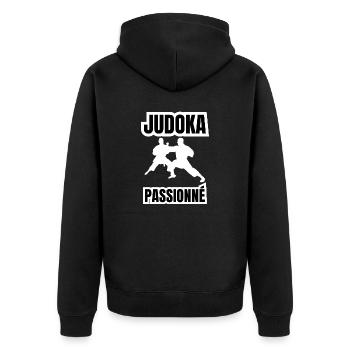 judoka passionné - Veste à capuche bio Premium Unisexe - noir - Dos - Nico (187cm)