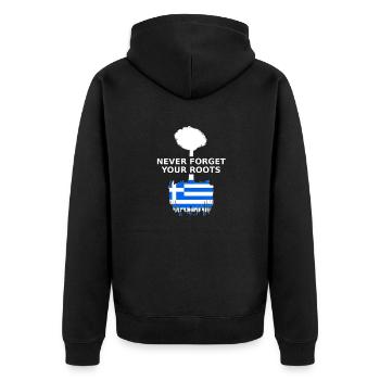 Griechenland Greece Griechische Wurzeln - Unisex Premium Bio Zip Hoodie - Schwarz - Hinten - Nico (187cm)