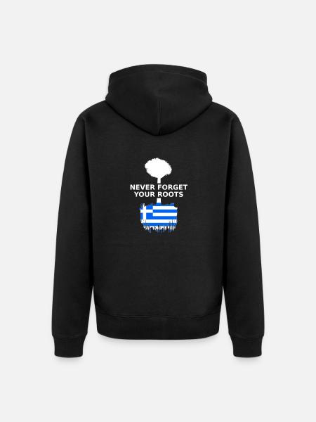 Grèce Grèce Racines grecques - Veste à capuche bio Premium Unisexe - noir