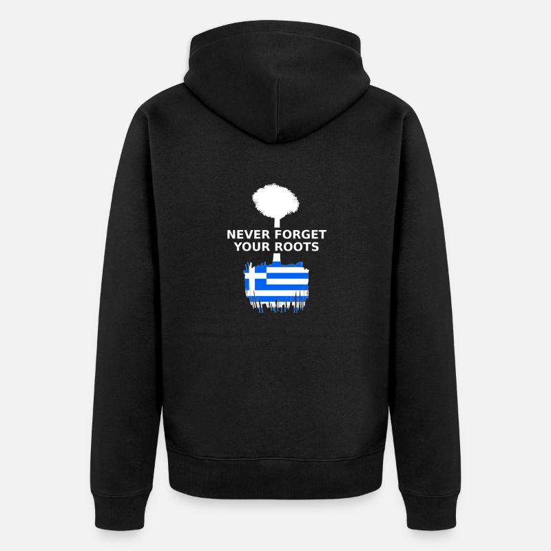 Grèce Grèce Racines grecques - Veste à capuche bio Premium Unisexe - noir
