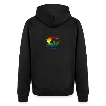 Orlando Floride LGBTQ Rainbow Flag Pride Artistique - Veste à capuche bio Premium Unisexe - noir - Dos - Nico (187cm)