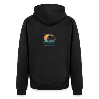 Kaimaninseln Stilvoller Souvenirurlaub - Unisex Premium Bio Zip Hoodie - Schwarz - Hinten - Nico (187cm)