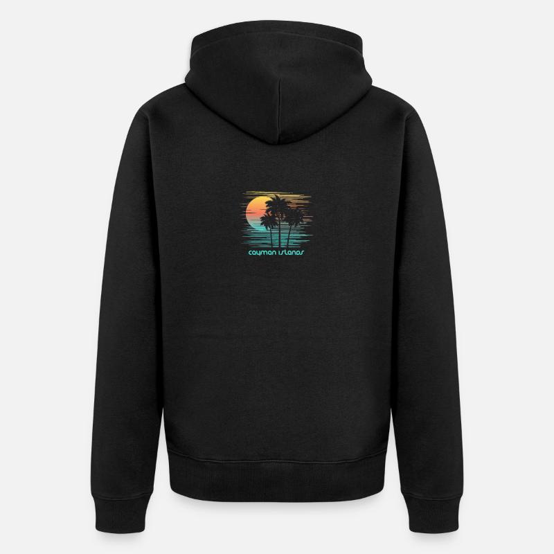 Îles Caïmans Vacances souvenirs élégantes - Veste à capuche bio Premium Unisexe - noir