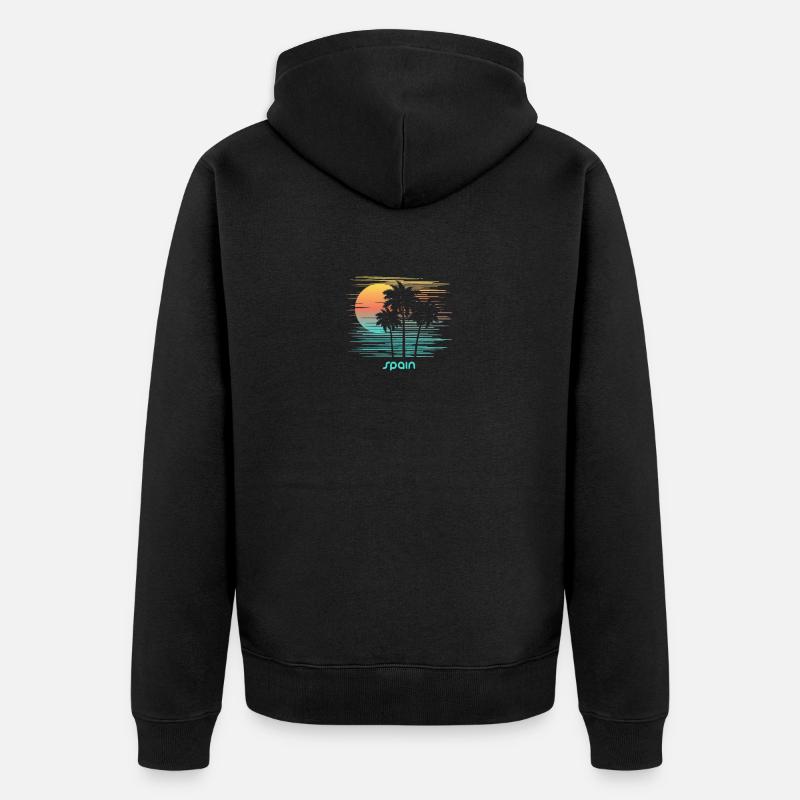 Espagne Vacances souvenirs élégantes - Veste à capuche bio Premium Unisexe - noir