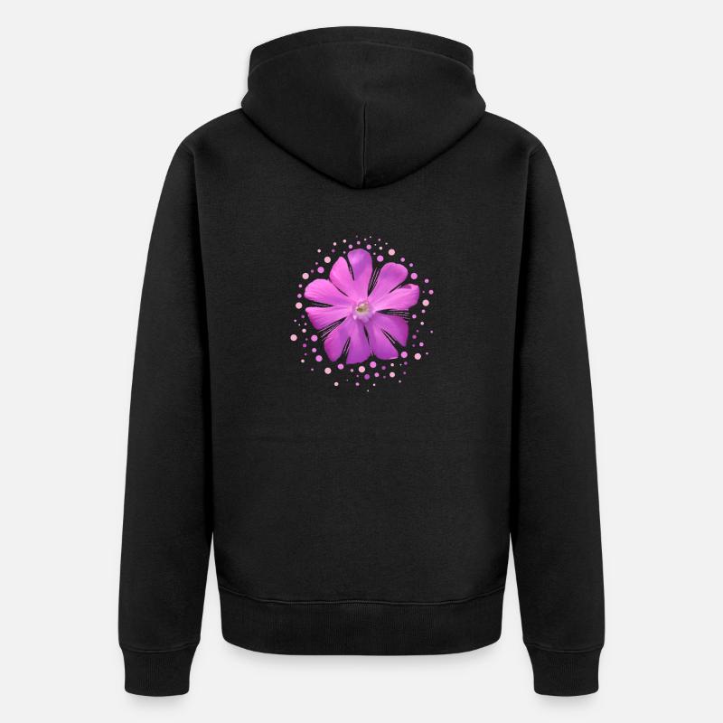 fleur rose - Veste à capuche bio Premium Unisexe - noir