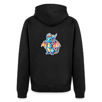 Dragon Watercolors - Unisex Premium Organic Zip Hoodie - black - Back - Nico (187cm)
