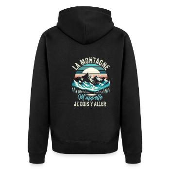 Randonnée Montagne Sport Trekking Humour Alpiniste - Veste à capuche bio Premium Unisexe - noir - Dos - Nico (187cm)