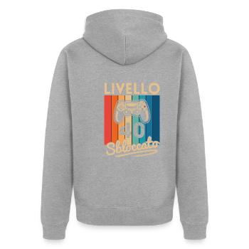 40th Birthday Gamer – Level 40 Unlocked - Unisex Premium Organic Zip Hoodie - heather grey - Back - Nico (187cm)