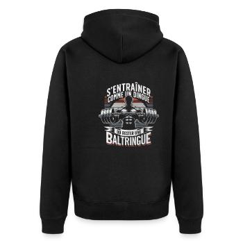 Musculation Baltringue Workout Motivation Fitness - Veste à capuche bio Premium Unisexe - noir - Dos - Nico (187cm)