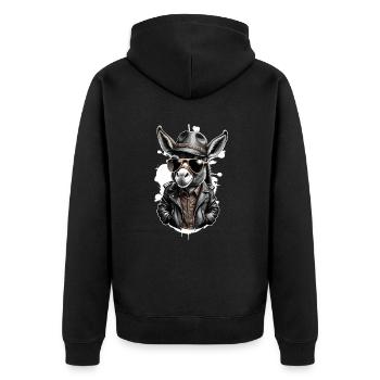 Cool donkey - Unisex Premium Organic Zip Hoodie - black - Back - Nico (187cm)