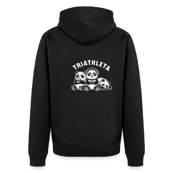Gamer Triathlon Pandas drôles - Veste à capuche bio Premium Unisexe - noir - Dos - Nico (187cm)