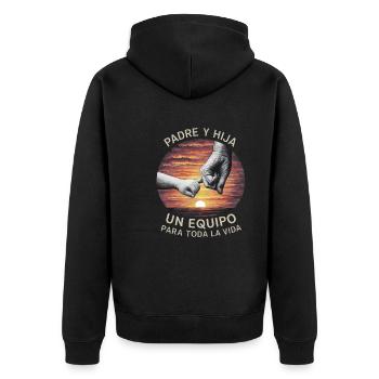 Père et fille Une équipe pour la vie Coucher de soleil - Veste à capuche bio Premium Unisexe - noir - Dos - Nico (187cm)