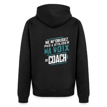 Ma Voix De Coach Sportif Cadeau Humour Entraîneur - Veste à capuche bio Premium Unisexe - noir - Dos - Nico (187cm)
