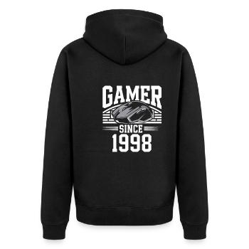 Gamer Since 1998 Geek Birthday Gift - Unisex Premium Organic Zip Hoodie - black - Back - Nico (187cm)