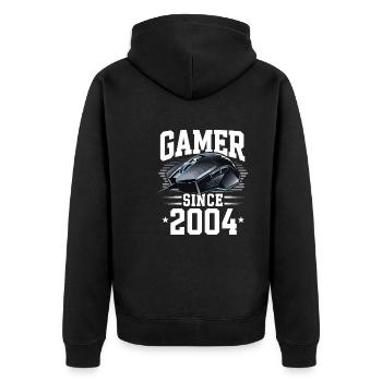 Gamer Since 2004 Geek Birthday Gift - Unisex Premium Organic Zip Hoodie - black - Back - Nico (187cm)