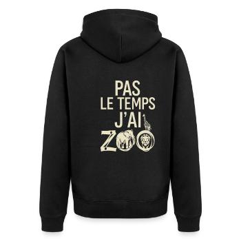 Pas Le Temps J'ai Zoo Animaux Safari - Veste à capuche bio Premium Unisexe - noir - Dos - Nico (187cm)