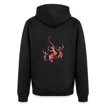 TRANCE - Tänzerinnen - Unisex Premium Bio Zip Hoodie - Schwarz - Hinten - Nico (187cm)