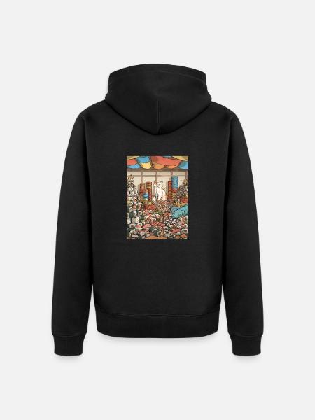 Sushi Love - Unisex Premium Organic Zip Hoodie - black