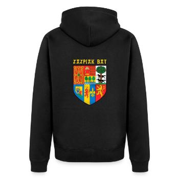zazpiak bat - Unisex Premium Organic Zip Hoodie - black - Back - Nico (187cm)