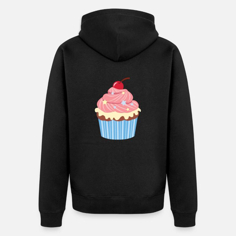 Cherry Cupcake - Unisex Premium Bio Zip Hoodie - Schwarz