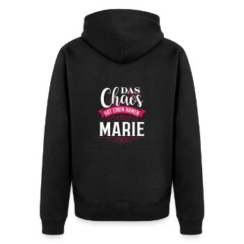 MARIE - Chaos - Unisex Premium Bio Zip Hoodie - Schwarz - Hinten - Nico (187cm)