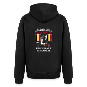Tempête Belges - Veste à capuche bio Premium Unisexe - noir - Dos - Nico (187cm)