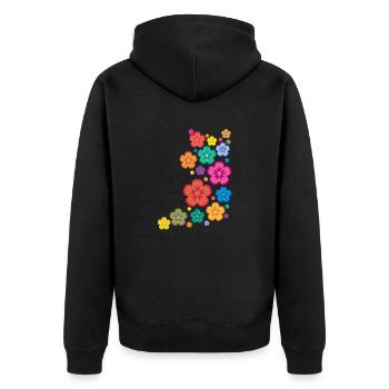 chemise floraux - Veste à capuche bio Premium Unisexe - noir - Dos - Nico (187cm)