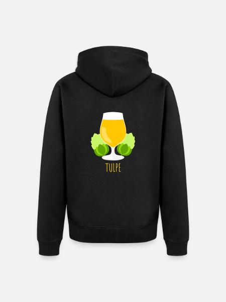 Bier Tulpe - Bierglas - Unisex Premium Bio Zip Hoodie - Schwarz